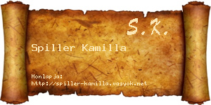 Spiller Kamilla névjegykártya